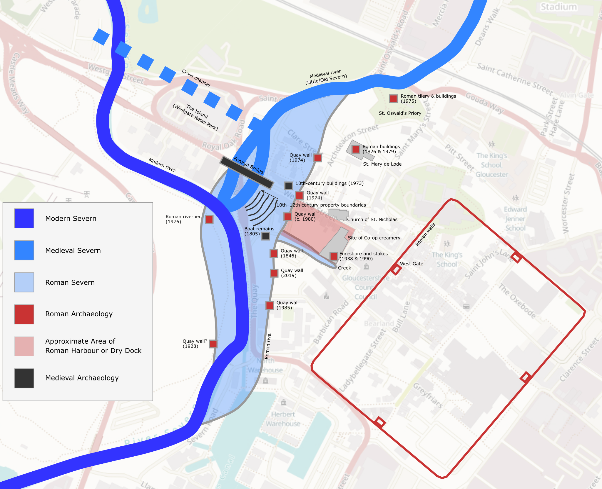 The Severn at Gloucester during the Roman period